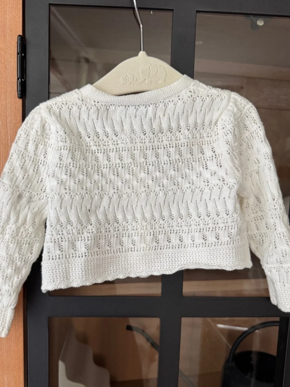 Ralph Lauren baby girl pointelle knit cardigan sweater button down cross stitch